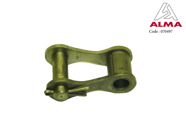 Stainless steel cranked link, 41.75 scraper chain. Crdits : ALMA
